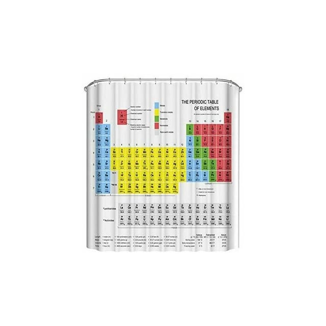 Duschvorhang Mit Periodensystem-muster, Schimmelresistent, Wasserdicht, 180 Cm X 180 Cm