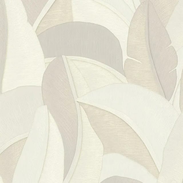A.S. Création Metropolitan Stories Vibes & Styles Vliestapete Palme (Weiß-Beige, Floral, 10,05 x 0,53 m)