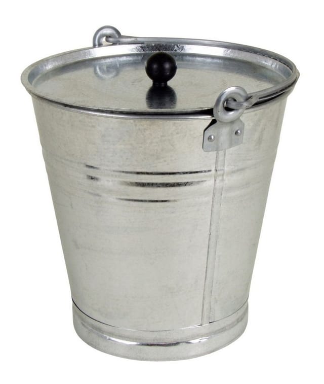 Buri - Zinkeimer 12l Mit Deckel Zink Eimer Blumenkübel Wassereimer Metalleimer - Blecheimer Blumenkübel Pflanzkübel Verzinkt