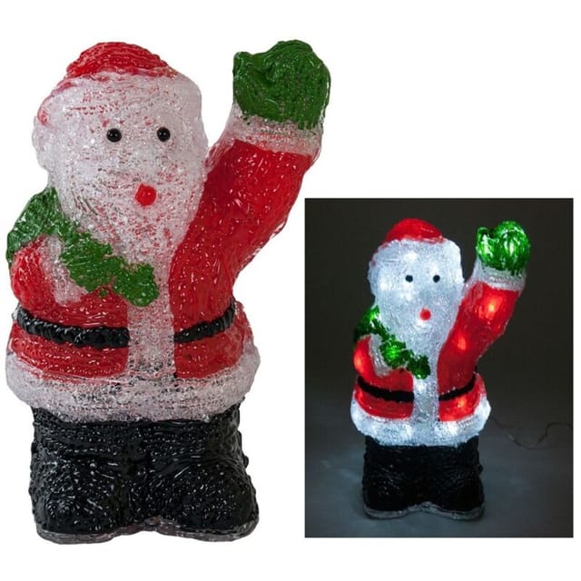 Led Deko Weihnachtsmann Mit 40 Weißen Led's