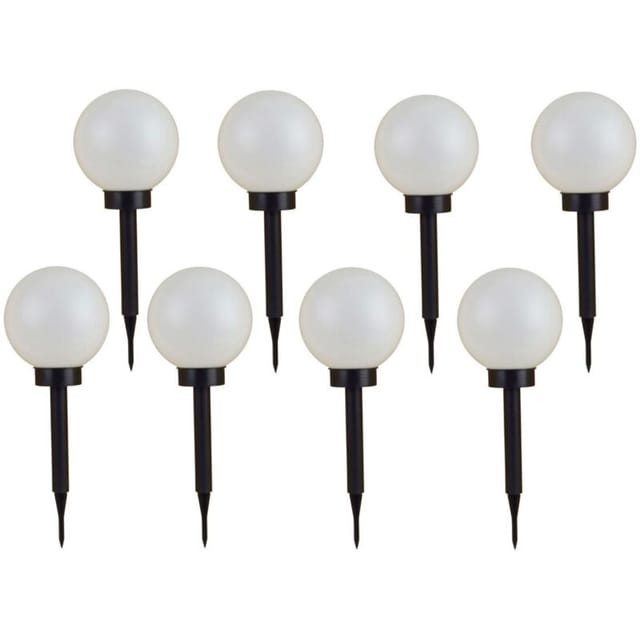 Buri - 8er Set Led Solar Kugelleuchte 3 In 1 Kugellampe Leuchtkugel Gartenleuchte