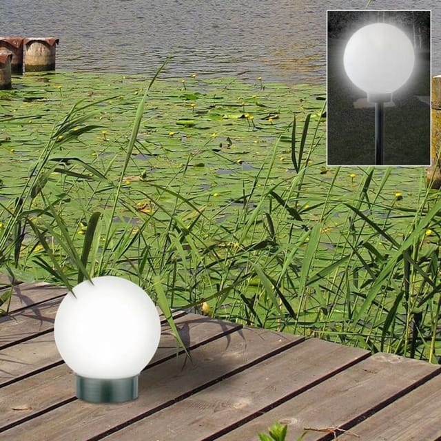Buri - Led Solar Kugelleuchte 3 In 1 Kugellampe Leuchtkugel Gartenkugel Gartenleuchte