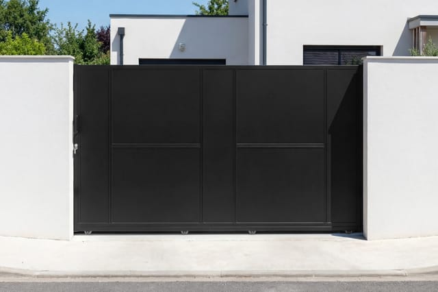 Nali 3 M Stahlschiebetor, 180 Cm Hoch, Schwarz