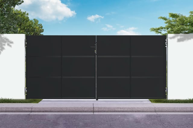 Nali 3,5 M Stahltor, Mattschwarz, 160 Cm Hoch