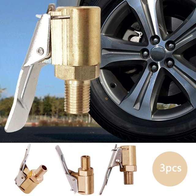 8-mm-autoreifenventiladapter – Massives Messing, Verchromt – Maximaler Druck 25 Kg – Für Luftpumpen Und Werkstätten