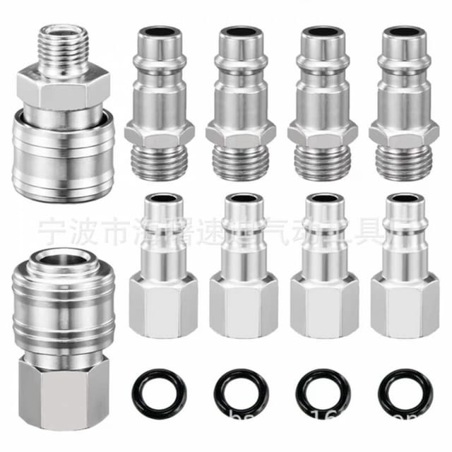 1/4" Bsp Pneumatik-schnellkupplung – 10er-pack – Hochfester, Verzinkter Stahl – Schnelle Montage Für Kompressoren Und Druckluftwerkzeuge