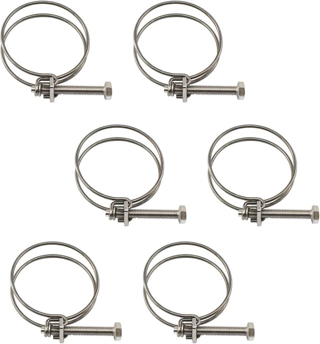 Satz Mit 6 Doppelschlauchschellen 34-38 Mm Aus Edelstahl 304