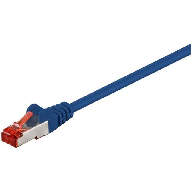Goobay - Cat 6 Patchkabel, S/ftp (pimf), Blau, Kupferleiter (cu), Halogenfreier Kabelmantel (lszh). Kabellänge 50 M