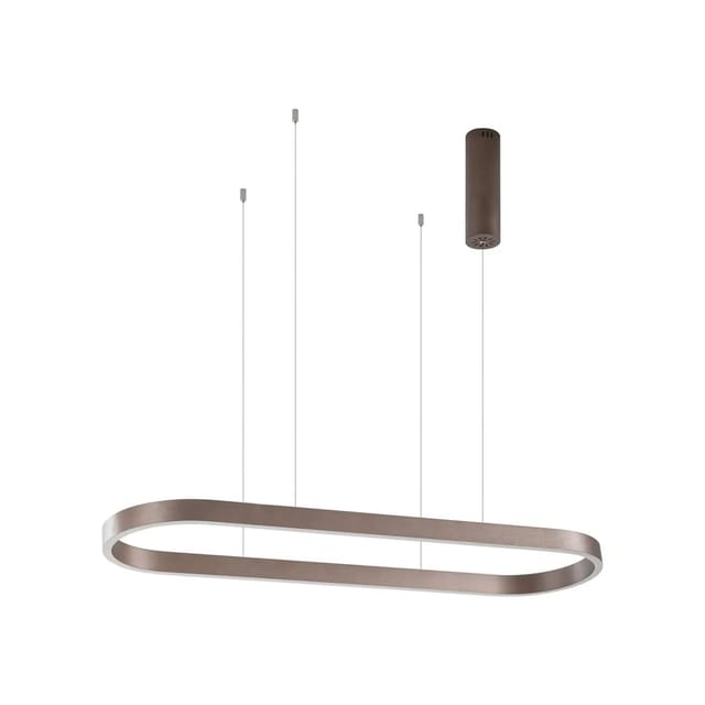 Lucande LED Smart Home Pendelleuchte Melinay 10020398 Dimmbar mit Leselampe Modern in Braun aus Aluminium 1-flammig Wohnzimmerleuchte