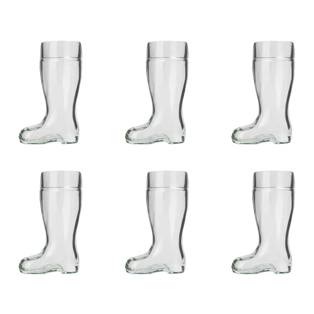 Ich-Zapfe Biergläser Bierstiefel 6er Set 0,25 Liter Klar Glas
