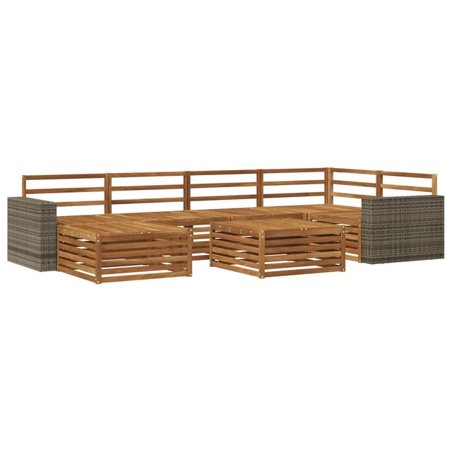 vidaXL Outdoor-Sofagarnitur 7 Stk Natur 3383607