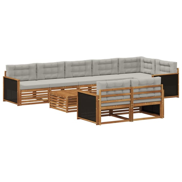 vidaXL Outdoor-Sofagarnitur mit Kissen 9 Stk 3383524