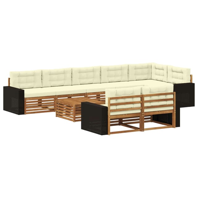 vidaXL Outdoor-Sofagarnitur mit Kissen 9 Stk 3383543