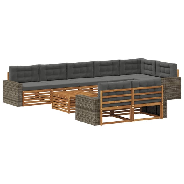 vidaXL Outdoor-Sofagarnitur mit Kissen 9 Stk 3383550