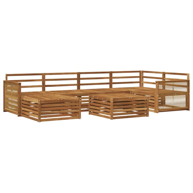 vidaXL Outdoor-Sofagarnitur 7 Stk Natur 3383597