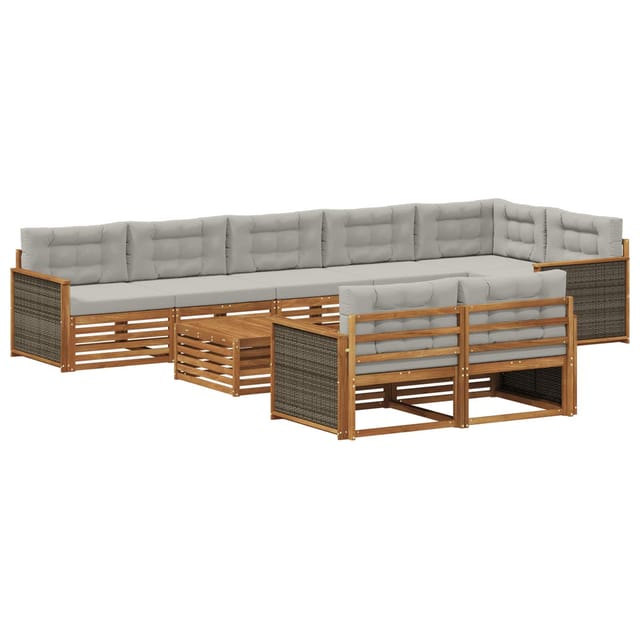 vidaXL Outdoor-Sofagarnitur mit Kissen 9 Stk 3383529