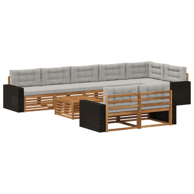 vidaXL Outdoor-Sofagarnitur mit Kissen 9 Stk 3383544