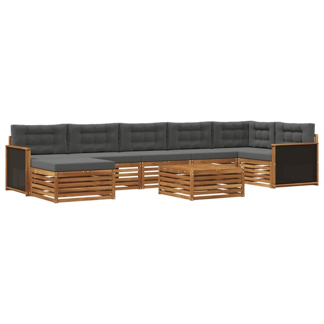 vidaXL Outdoor-Sofagarnitur mit Kissen 8 Stk Natur und Anthrazit 3383645