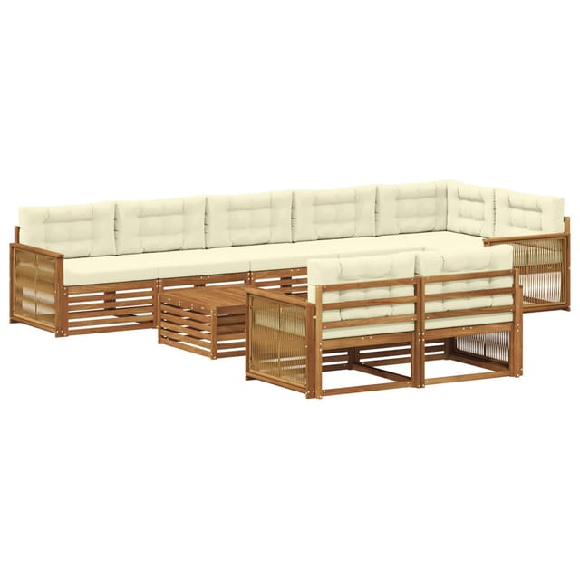 vidaXL Outdoor-Sofagarnitur mit Kissen 9 Stk 3383538