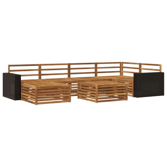 vidaXL Outdoor-Sofagarnitur 7 Stk Natur 3383602