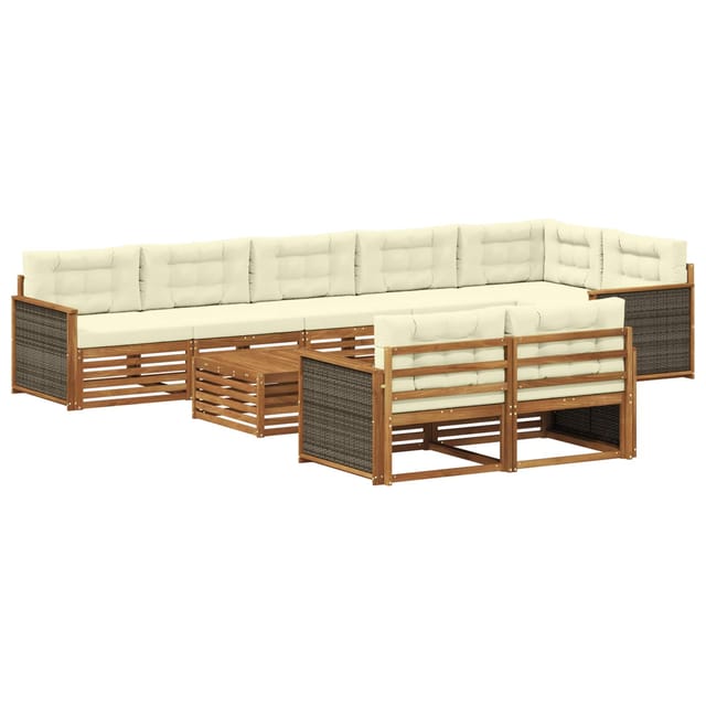 vidaXL Outdoor-Sofagarnitur mit Kissen 9 Stk 3383528