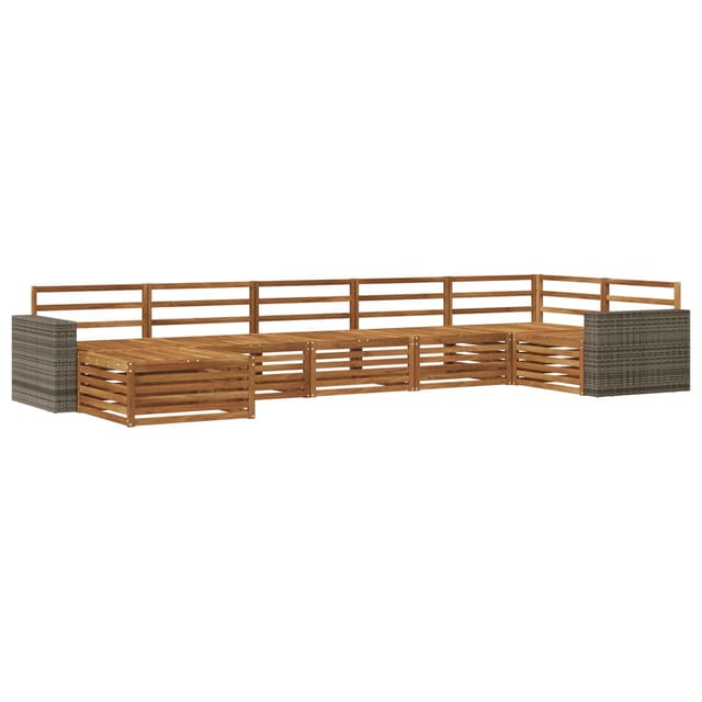 vidaXL Outdoor-Sofagarnitur 7 Stk Natur 3383637