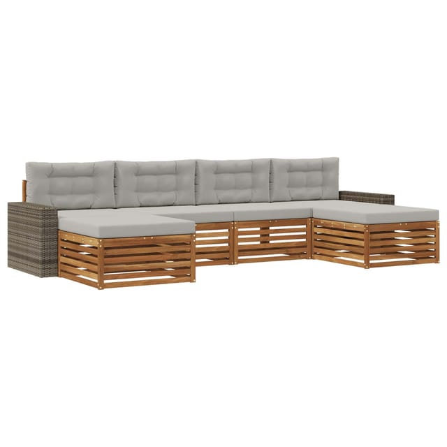 vidaXL Sofagarnituren mit Kissen 6 Stk Massivholz Akazie 3383699