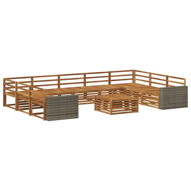 vidaXL Outdoor-Sofagarnitur 10 Stk Natur Massivholz Akazie 3383877