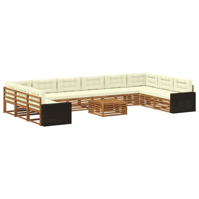 vidaXL Sofagarnituren mit Kissen 11 Stk Massivholz Akazie 3383933