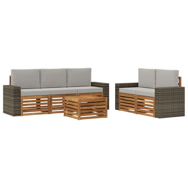 vidaXL Sofagarnituren mit Kissen 6 Stk Massivholz Akazie 3384037