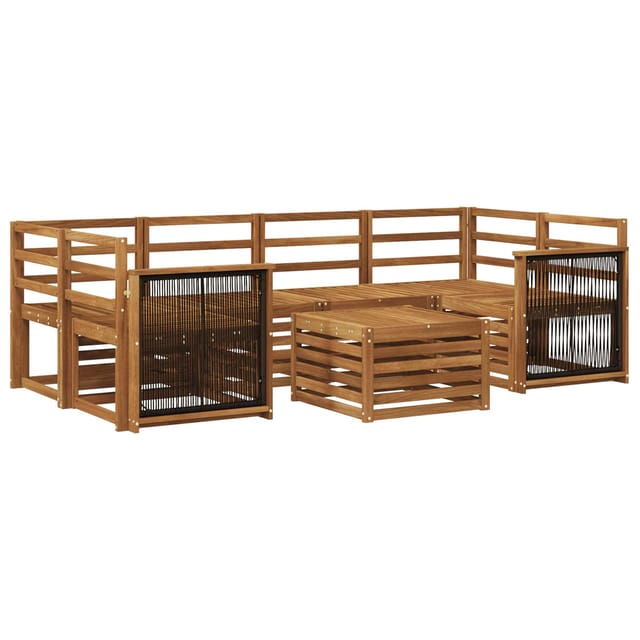 vidaXL Outdoor-Sofagarnitur 7 Stk Natur Massivholz Akazie 3384080