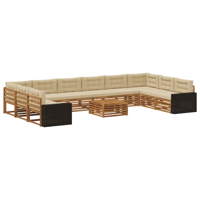 vidaXL Sofagarnituren mit Kissen 11 Stk Massivholz Akazie 3383936