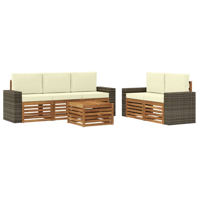 vidaXL Sofagarnituren mit Kissen 6 Stk Massivholz Akazie 3384036