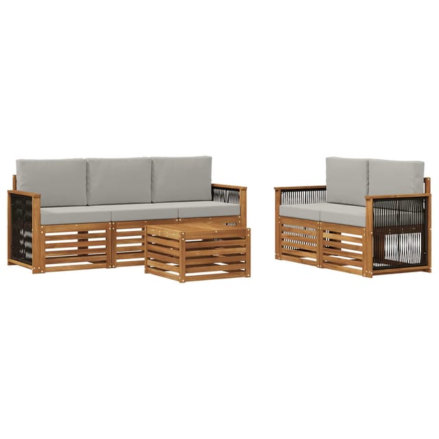 vidaXL Sofagarnituren mit Kissen 6 Stk Massivholz Akazie 3384022