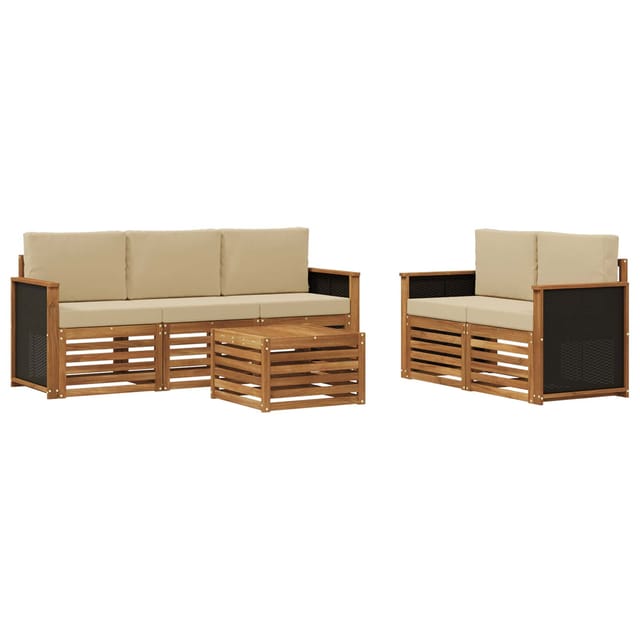 vidaXL Sofagarnituren mit Kissen 6 Stk Massivholz Akazie 3384014