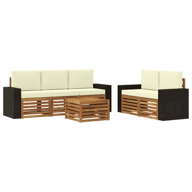 vidaXL Sofagarnituren mit Kissen 6 Stk Massivholz Akazie 3384031