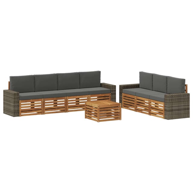 vidaXL Sofagarnituren mit Kissen 8 Stk Massivholz Akazie 3384128