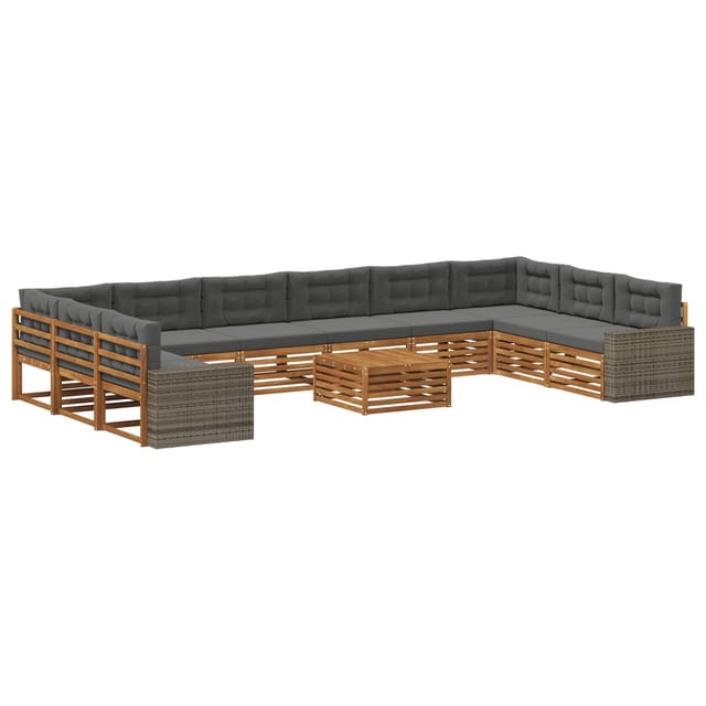 vidaXL Sofagarnituren mit Kissen 11 Stk Massivholz Akazie 3383940