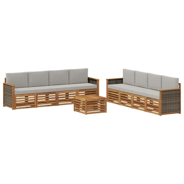 vidaXL Sofagarnituren mit Kissen 9 Stk Massivholz Akazie 3384167
