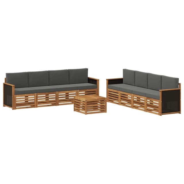vidaXL Sofagarnituren mit Kissen 9 Stk Massivholz Akazie 3384163