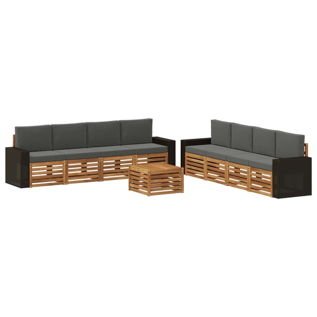 vidaXL Sofagarnituren mit Kissen 9 Stk Massivholz Akazie 3384183