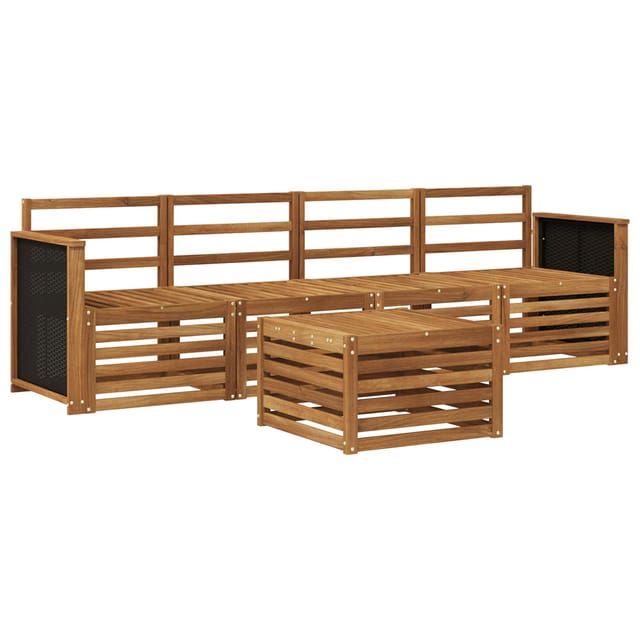 vidaXL Outdoor-Sofagarnitur 5 Stk Natur Massivholz Akazie 3383980
