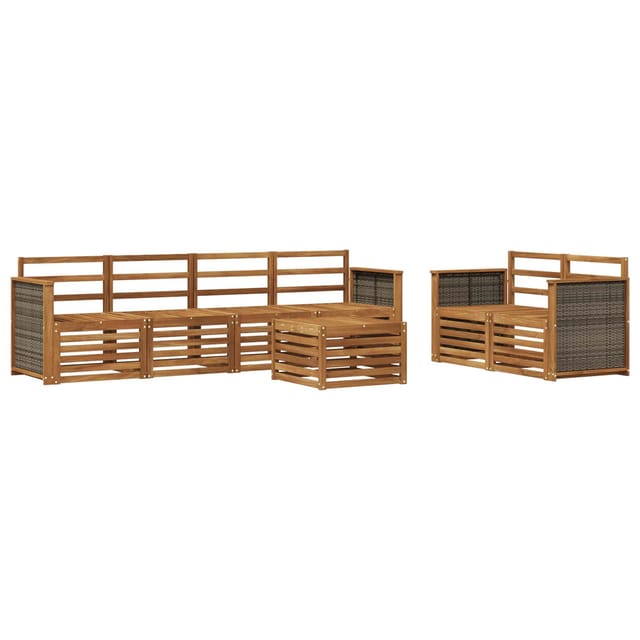 vidaXL Outdoor-Sofagarnitur 7 Stk Natur Massivholz Akazie 3384045