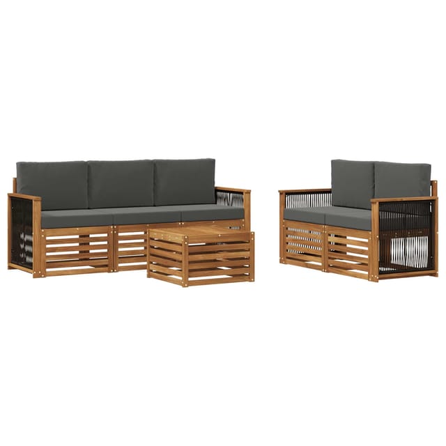 vidaXL Sofagarnituren mit Kissen 6 Stk Massivholz Akazie 3384023