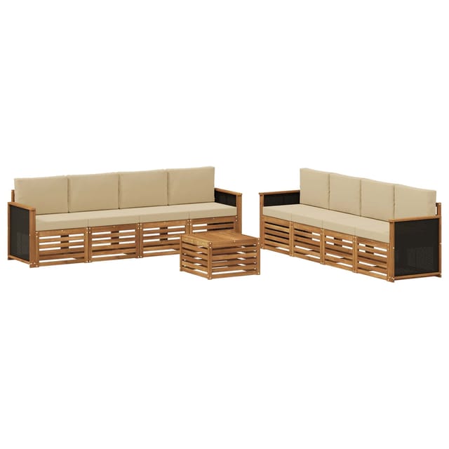 vidaXL Sofagarnituren mit Kissen 9 Stk Massivholz Akazie 3384164
