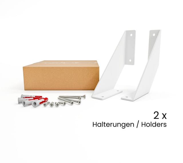 HEVVA Regalhalter LICHTENBERG 15 cm Tief 2er Set Schwarz