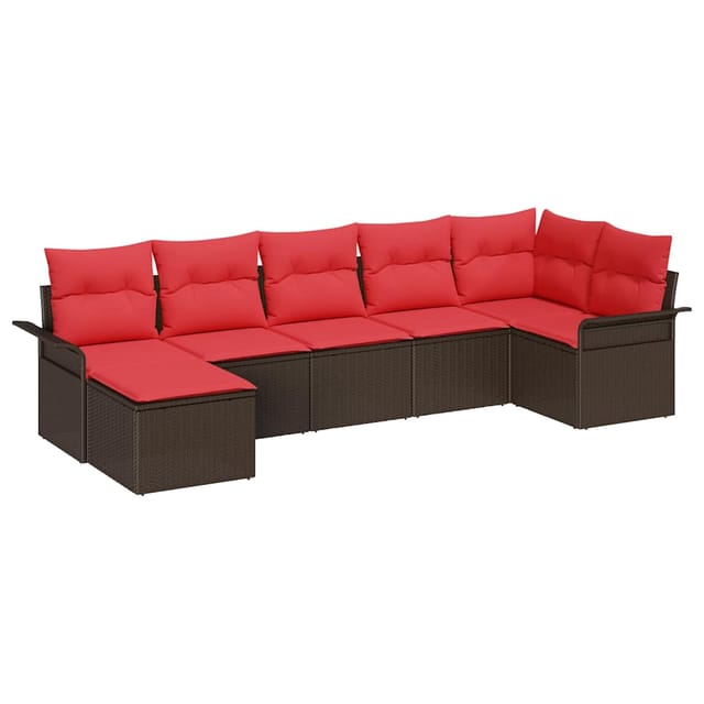 vidaXL Gartensofa-set mit Kissen Braun Poly-Rattan 3345454