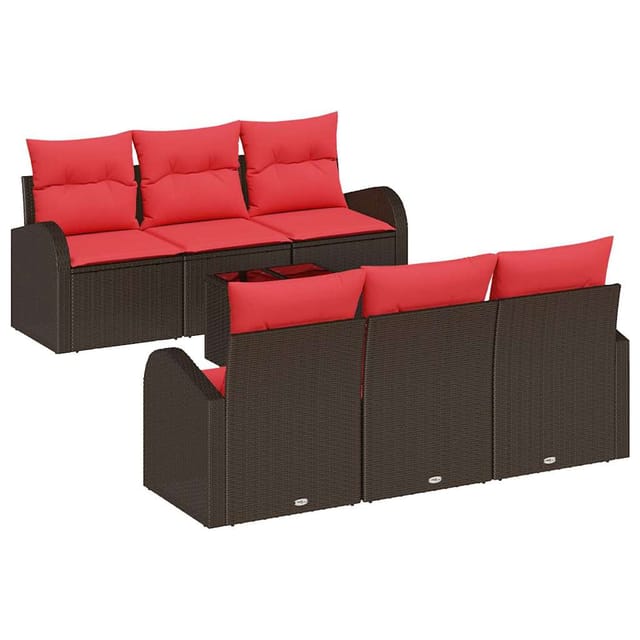 vidaXL Gartensofa-set Braun 55 x 55 x 37 cm Poly-Rattan 3345934