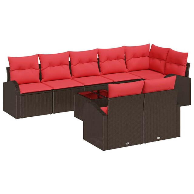 vidaXL Gartensofa-set 9 Stk Braun Poly-Rattan 3346104