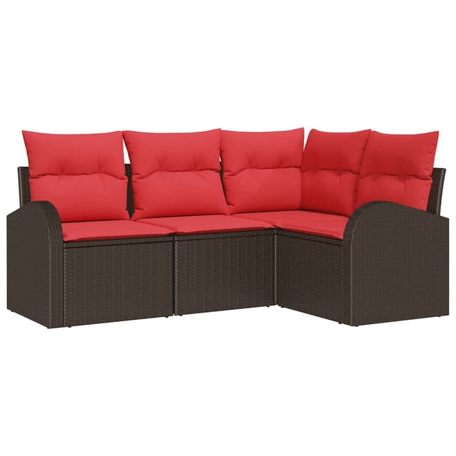 vidaXL Gartensofa-set Braun Poly-Rattan 3346024
